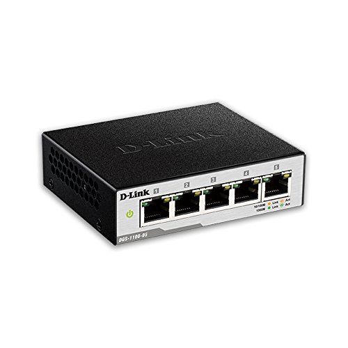  D-Link Ethernet Switch, 5 Port Easy Smart Managed Gigabit Network Internet Desktop (DGS-1100-05)