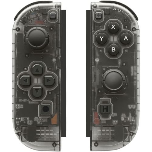  [아마존베스트]D.Gruoiza Joy-Pad Controller Compatible with Switch Joycon,Left and Right Controllers with Straps Support Wake-up Function(Transparent Black)