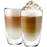 [아마존베스트]D.M DESIGN·MASTER [6-Pack,8.5 Oz] DESIGNMASTER - Premium Double Wall Insulated Glass, Coffee or Tea Glass Mugs, Thermo Insulated Glass, Perfect for Latte, Cappuccino, Americano, Tea and Beverage