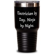 DABLIZ GROUP INTERNATION TRADING LLC Sarcasm Electrician Gifts, Electrician by Day. Ninja by Night, Electrician 30oz Tumbler From Coworkers