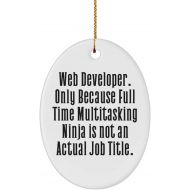 DABLIZ GROUP INTERNATION TRADING LLC Reusable Web Developer Gifts, Web Developer. Only Because Full Time Multitasking Ninja is not., Web Developer Oval Ornament from Colleagues