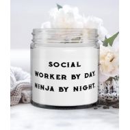 DABLIZ GROUP INTERNATION TRADING LLC Best Social worker Gifts, Social Worker by Day. Ninja by Night, Joke Candle For Friends From Friends