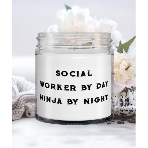제네릭 DABLIZ GROUP INTERNATION TRADING LLC Best Social worker Gifts, Social Worker by Day. Ninja by Night, Joke Candle For Friends From Friends