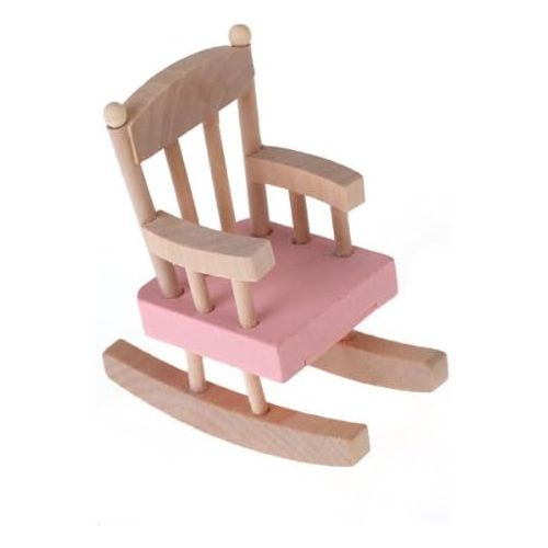 제네릭 DABLIZ GROUP INTERNATION TRADING LLC Generic Wood Dollhouse Furniture Nursery Double-Deck Bed Chairs Cradle Rocking Horse