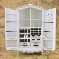 DABLIZ GROUP INTERNATION TRADING LLC Fine 1:12 Scale Dollhouse Miniature Furniture Handmade White Distinctive Cabinet