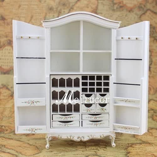 제네릭 DABLIZ GROUP INTERNATION TRADING LLC Fine 1:12 Scale Dollhouse Miniature Furniture Handmade White Distinctive Cabinet