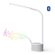 DAC Ergonomics DAC LED Desk Lamp with Integrated Bluetooth Speaker and USB Charging Port, Eye Care Table Lamp, 360 Degree Flexible Gooseneck, Continuously Dimmable, 3 Color Modes, Touch-Sensitive