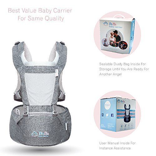 DADA DaDa Hip Seat Baby Carrier, Airflow 360 Ergonomic Baby Carrier with hip seat for Infants and Toddler (New Generation backpack carrier ) for all seasons, perfect for nursing, hiking