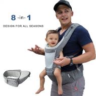 DADA Baby Carrier Hip Seat, All Season Soft Carrier, 360 Ergonomic 8 in 1 Baby Sling for Infant, Newborn, Toddler, Nursing, Traveling and Great Hiking Backpack Carrier