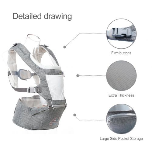  DADA Baby Carrier Hip Seat, All Season Soft Carrier, 360 Ergonomic 8 in 1 Baby Sling for Infant, Newborn, Toddler, Nursing, Traveling and Great Hiking Backpack Carrier