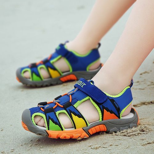  DADAWEN Boys Girls Outdoor Athletic Strap Breathable Closed-Toe Water Sandals (Toddler/Little Kid/Big Kid)