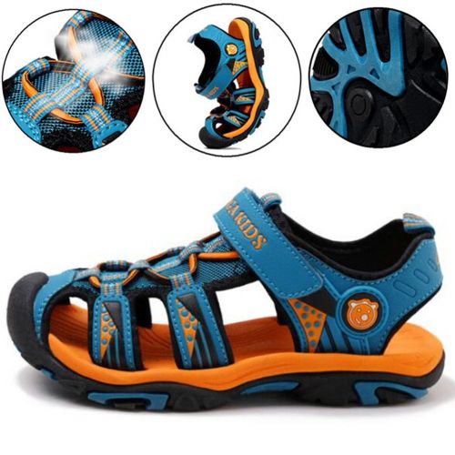  DADAWEN Boys Girls Outdoor Athletic Strap Breathable Closed-Toe Water Sandals (Toddler/Little Kid/Big Kid)