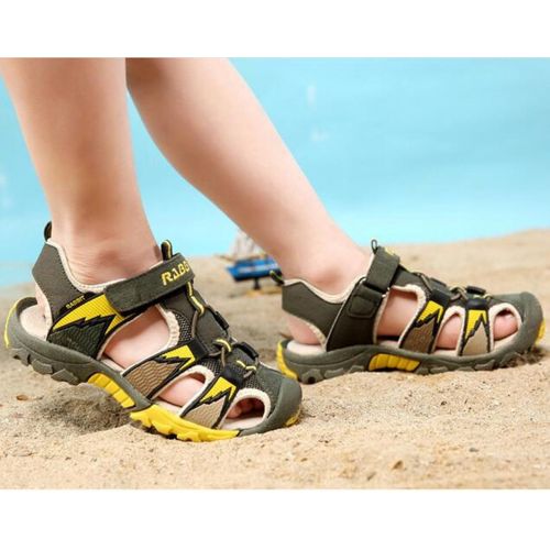  DADAWEN Boys Girls Outdoor Athletic Strap Breathable Closed-Toe Water Sandals (Toddler/Little Kid/Big Kid)