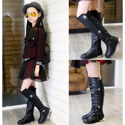  할로윈 용품DADAWEN Girls Waterproof Side Zipper Knee High Riding Boots (Toddler/Little Kid/Big Kid)