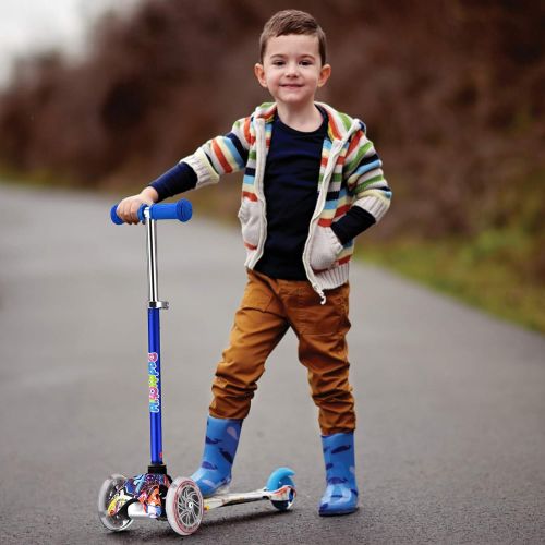  DADDYCHILD 3 Wheel Scooters for Kids, Kick Scooter for Toddlers 2-6 Years Old, Boys and Girls Scooter with Light Up Wheels, Mini Scooter for Children