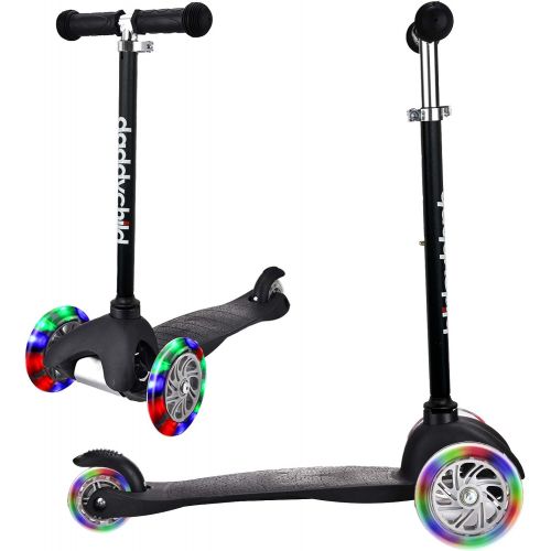  DADDYCHILD 3 Wheel Scooters for Kids, Kick Scooter for Toddlers 2-6 Years Old, Boys and Girls Scooter with Light Up Wheels, Mini Scooter for Children