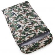 DAFREW Double Sleeping Bag,Four Seasons Outdoor Thick Warm Down Sleeping Bag Envelope Sleeping Bag with Compression Bag (Color : Camouflage 2, Size : 6KG)
