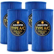 DAHHFM Type A or C Filter Cartridge, Type A/C Pool Filter for Above Ground Pools, for Intex Pool Pump, Blue Upgrade Style (4 Pack)