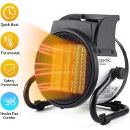 [아마존 핫딜] DAHTEC Space Electric Heat Fan Forced Ceramic Small Heaters with Adjustable Thermostat Portable 20/750/1500W Mini Air Heater