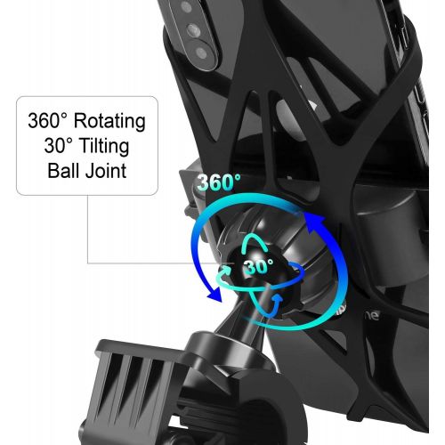  DAIXI Bike Phone Mount, 360° Adjustable Motorcycle/Bike Handlebar Universal Smartphone Mount Time/Map/Music/GPS Navigation for iPhone X 8 7 6 5 Plus Samsung S9 S8 S7 S7 S6 S5
