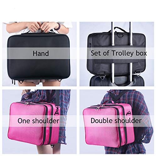  DAIYU New Oxford Cloth Professional Beauty Cosmetic Case Makeup Organizer Travel Accessories Waterproof Large Capacity Suitcases S-3 Layer Black