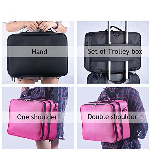  DAIYU New Oxford Cloth Professional Beauty Cosmetic Case Makeup Organizer Travel Accessories Waterproof Large Capacity Suitcases M-Three Storey Rose