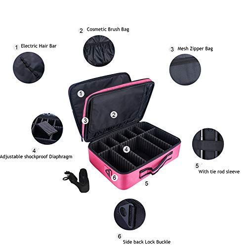  DAIYU New Oxford Cloth Professional Beauty Cosmetic Case Makeup Organizer Travel Accessories Waterproof Large Capacity Suitcases M-Three Layers Black