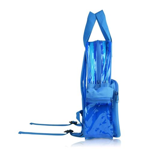  DALIX Small Transparent Clear Backpack in Neon Blue