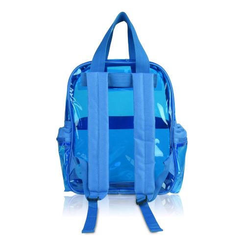  DALIX Small Transparent Clear Backpack in Neon Blue