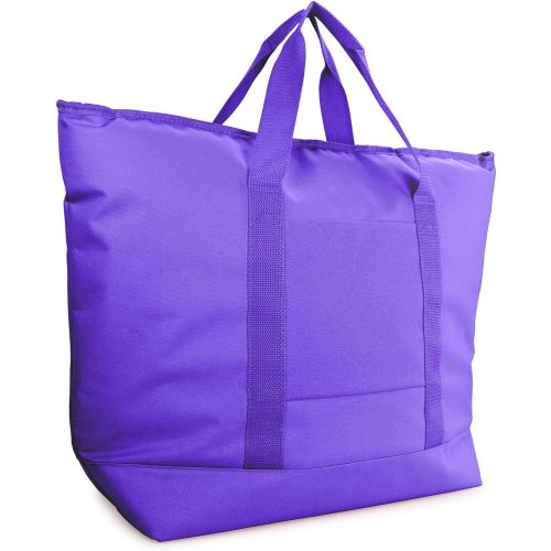  DALIX 25 Large Insulated Tote Cooler Bag w/Zipper in Purple