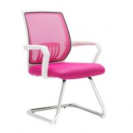 DALL Chairs Stools Dall Office Chair Bow-Shape Mesh Desk Chairs Ergonomic Computer Chair Study Room Steel Base (Color : Pink, Size : White Frame)