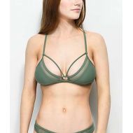 DAMSEL Damsel Green Mesh Triangle Bralette Bikini Top