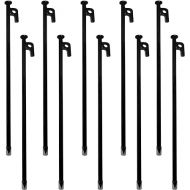 16inch 10 Packs Tent Stakes Heavy Duty Steel Large Tent Pegs for Camping Unbreakable Inflexible Extra Long Windproof