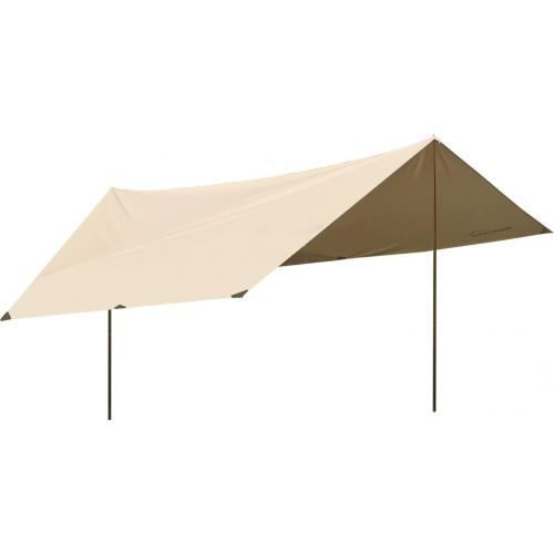  DANCHEL OUTDOOR Bell Tent Awning Tarps with Poles Lightweight Sun?Shelter Canopy for Backpacking Rain Fly?Picnic(Khaki, 10x13.2ft)