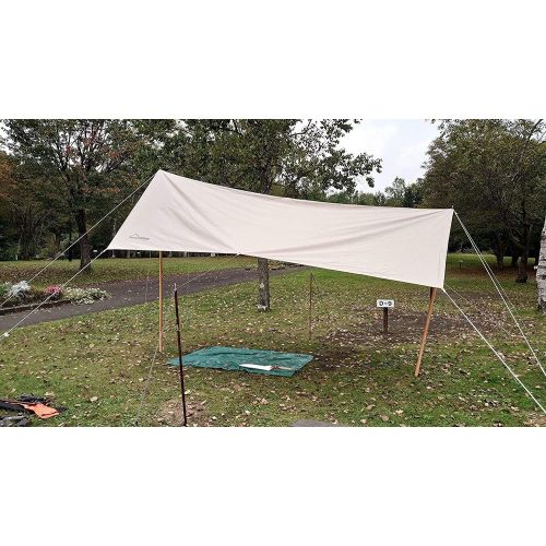  DANCHEL OUTDOOR Bell Tent Awning Tarps with Poles Lightweight Sun?Shelter Canopy for Backpacking Rain Fly?Picnic(Khaki, 10x13.2ft)