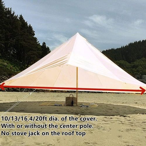  DANCHEL OUTDOOR Rain Fly Ripstop Camping Tent Tarp Waterproof, Portable Tent Rain Cover Sun Shelter for Yurt Tent Accessories Glamping Beige