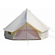 DANCHEL OUTDOOR Durable Oxford Glamping Tent for 2/4/6/8 Person, Luxury Waterproof Yurt for Family Camping, Easy to Maintain, White