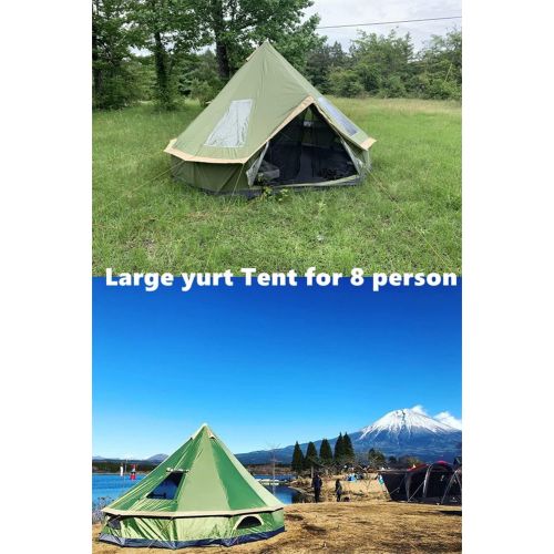 DANCHEL OUTDOOR 16.4ft Waterproof Backpacking Yurt Large Tents 8 Person Durable for Family Camping 30LB Light Weight