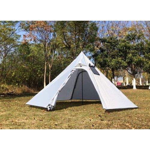  DANCHEL OUTDOOR 3.6lb Camping Teepee Tents with Stove Jack, Pyramid Tent Backpacking Hot Tent for Adults
