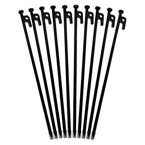  DANCHEL OUTDOOR Forged Steel Inflexible Heavy Duty 16inch Tent Stakes Metal Pegs for Backyard Camping Hard Rocky Ground Rust-Free