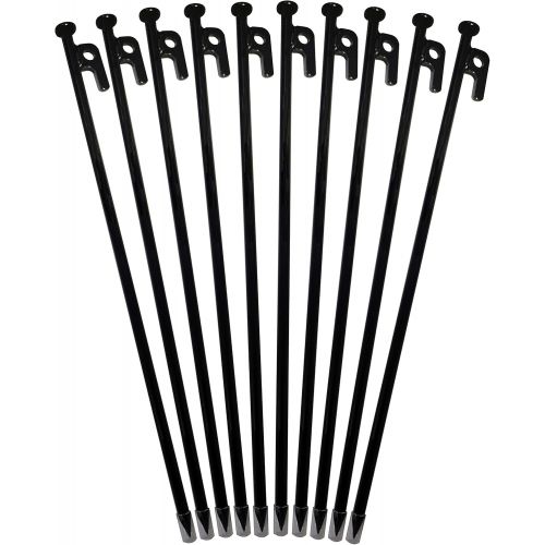  DANCHEL OUTDOOR Forged Steel Inflexible Heavy Duty 16inch Tent Stakes Metal Pegs for Backyard Camping Hard Rocky Ground Rust-Free