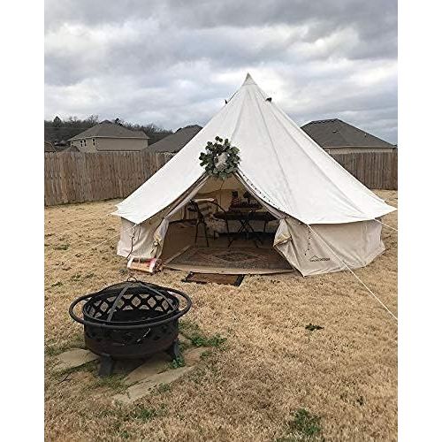  DANCHEL OUTDOOR 4-Season Waterproof Cotton Canvas Bell Yurt Tents Family Glamping