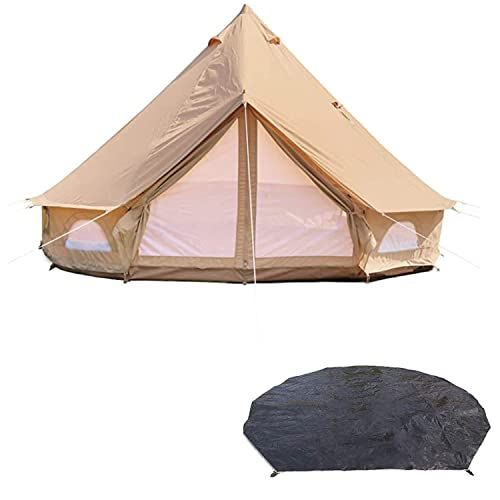  DANCHEL OUTDOOR 4 Season Yurt Tent 2 Stove Jacks for Camping with Waterproof Footprint for Hiking, 6M=20ft