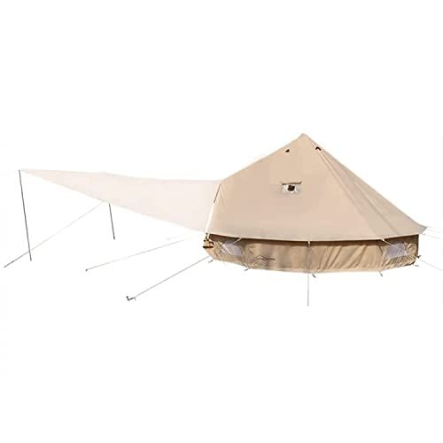  DANCHEL OUTDOOR Waterproof Cavans Yurt Tent 2 Stove Jack with Front Sun Shelter Awning Camping Glamping, 6m/20FT