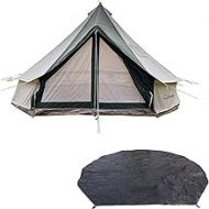 DANCHEL OUTDOOR 4 Season Glamping Bell Tent with Stove Jack for Camping, Portable Waterproof Tent Footprint, 16.4ft for 6 Person