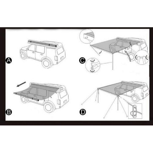  DANCHEL OUTDOOR Side Awning for Car SUV, Color Grey Size 6.5x8.2ft