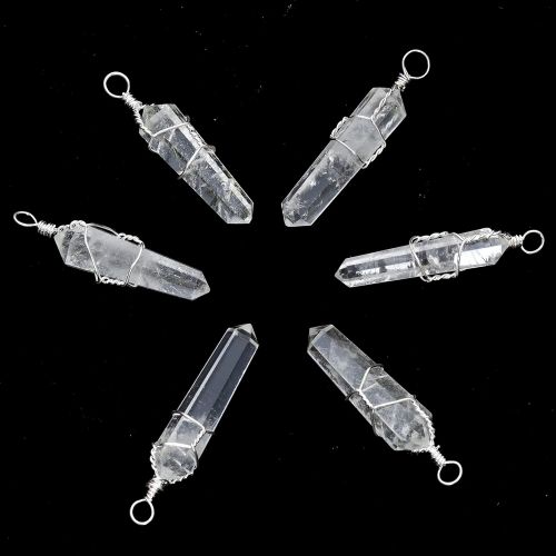  Dancing Bear Healing Crystal Pendant Necklaces (Set of 3) Master Stones: Amethyst, Rose Quartz & Clear Quartz w/ Identification Cards & Treasure Box, Positive Energy, Good Vibes, L