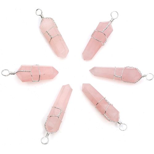  Dancing Bear Healing Crystal Pendant Necklaces (Set of 3) Master Stones: Amethyst, Rose Quartz & Clear Quartz w/ Identification Cards & Treasure Box, Positive Energy, Good Vibes, L