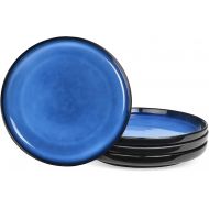 [아마존베스트]DANMERS Salad Dessert Round Plates,Porcelain 8 Inch Plate for Snack Pasta Bread,Set of 4,Blue