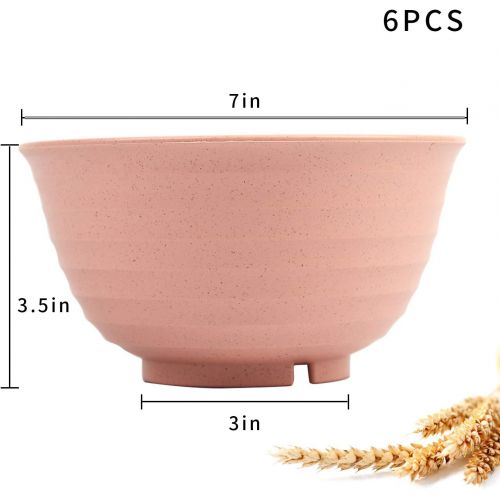  [아마존베스트]DAPIPIK 6 Pcs Unbreakable Cereal Bowl Sets. for Soup,Dessert and Salad - Easy Dishwasher Safe(6.7 inch)Cereal Bowls